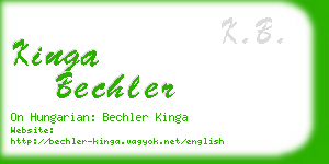 kinga bechler business card